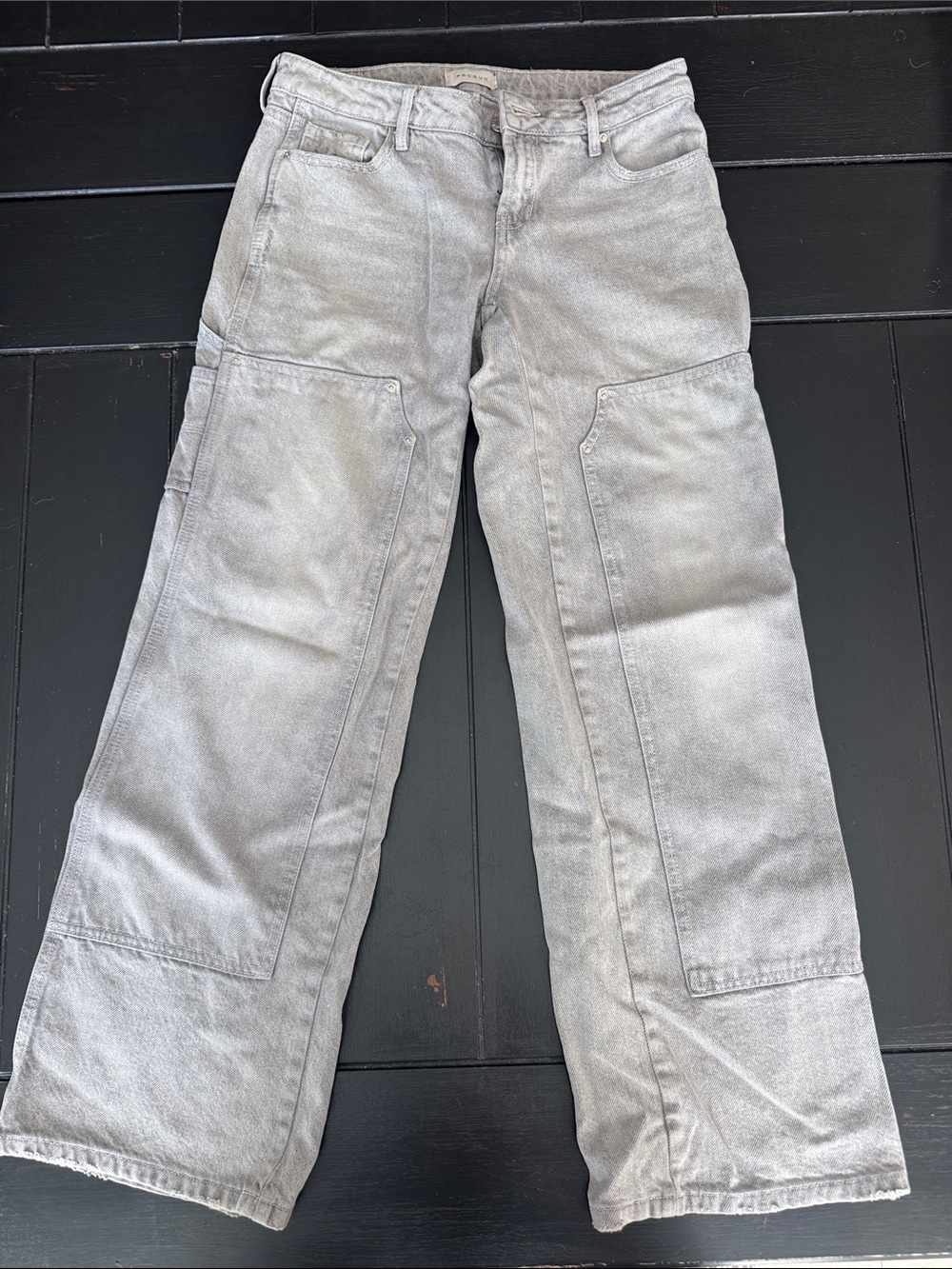 PacSun Women's Low Rise Baggie Washed Light Gray Canvas Jeans